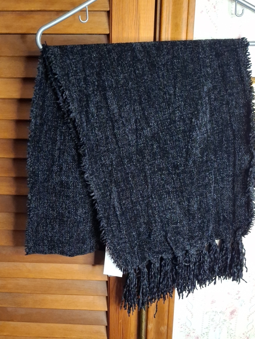 Style & Co Black Fringe Scarf NWT